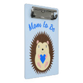 Baby Boy Blue Herz Igel werdende Mutter Mini Klemmbrett (Schrägansicht)