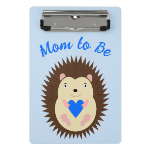 Baby Boy Blue Herz Igel werdende Mutter Mini Klemmbrett