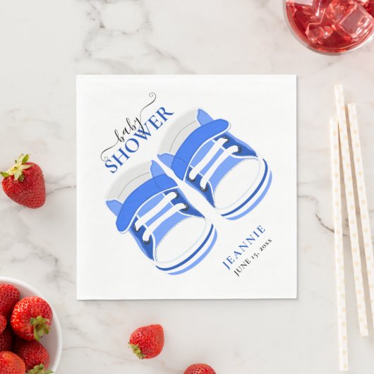 BABY BOY BLUE HINTERNS BABY SHOWER Napkins Serviette (Beispiel)