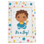 Baby Boy Blue Jumpsuit Dark Mittlere Geschenktüte (Vorderseite)