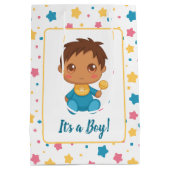 Baby Boy Blue Jumpsuit Dark Mittlere Geschenktüte (Rückseite)