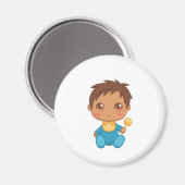 Baby Boy Blue Jumpsuit Magnet (Vorderseite/Rückseite)