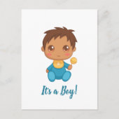 Baby Boy Blue Jumpsuit Postkarte (Vorderseite)