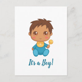 Baby Boy Blue Jumpsuit Postkarte