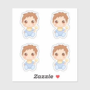 Baby Boy Blue Jumpsuit Set 4 Aufkleber