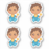 Baby Boy Blue Jumpsuit Set 4 Aufkleber (Vorderseite)