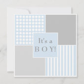Baby Boy Blue Modern Baby Dusche Einladung (Rückseite)