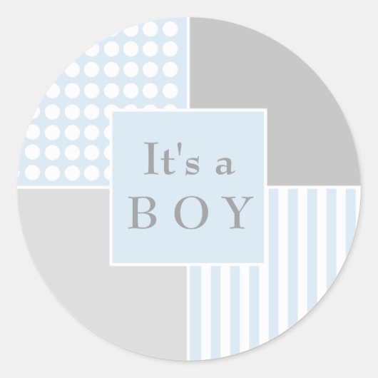 Baby Boy Blue Modern Sticker (Vorderseite)
