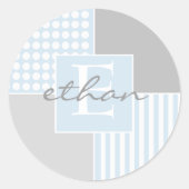 Baby Boy Blue Modern Sticker (Vorderseite)