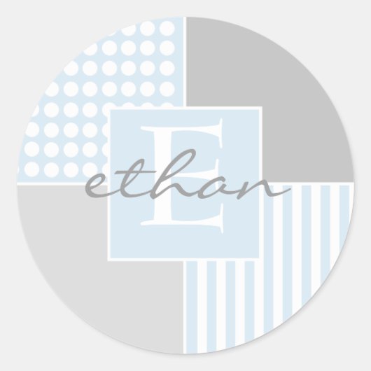 Baby Boy Blue Modern Sticker (Vorderseite)
