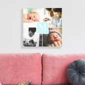 Baby Boy Blue Monogram Foto Collage Leinwanddruck (Insitu (Wohnzimmer))