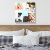 Baby Boy Blue Monogram Foto Collage Leinwanddruck (Insitu (Schlafzimmer))