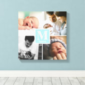 Baby Boy Blue Monogram Foto Collage Leinwanddruck (Insitu (Holzboden))