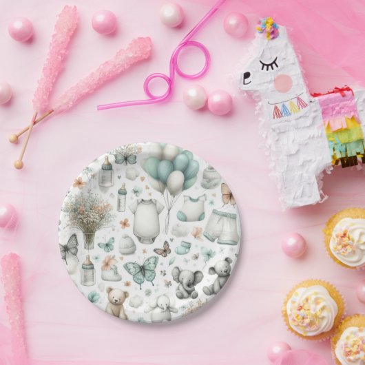 Baby Boy Blue Pappteller (Party)