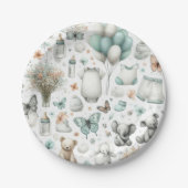 Baby Boy Blue Pappteller (Vorderseite)