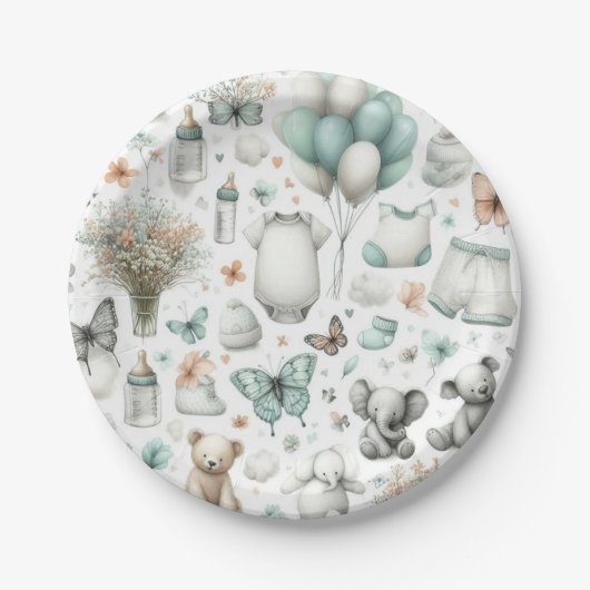 Baby Boy Blue Pappteller (Vorderseite)