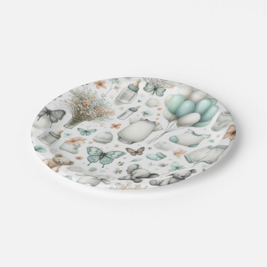 Baby Boy Blue Pappteller (Schrägansicht)