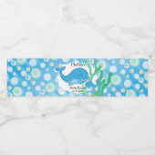 Baby Boy Blue Polka Dotted Whale Baby Dusche Wasserflaschenetikett (Einzelnes Label)