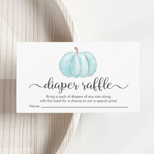 Baby Boy Blue Pumpkin Wineller Raffle Dusche Begleitkarte