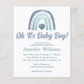 Baby Boy, Blue Regenbogen Baby Dusche Einladung Flyer (Vorne)