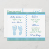 Baby Boy Blue Sage Green Baby Dusche Einladung (Vorne/Hinten)