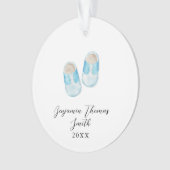 Baby Boy Blue Schuhe Weihnachts Akronylic Ornament (Vorderseite)
