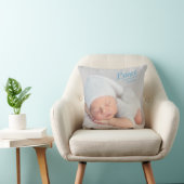 Baby Boy Blue Script Foto Birth Keepake Kinderzimm Kissen (Stuhl )