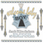 Baby Boy Blue Teepee Tent - Kiss-Cut Aufkleber (Vorderseite)