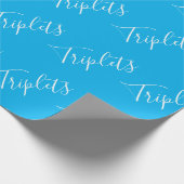 Baby Boy Blue Triplet Boys Script Geschenkpapier (Ecke)