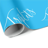 Baby Boy Blue Triplet Boys Script Geschenkpapier (Rolleneckpunkt)