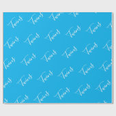 Baby Boy Blue Twin Boys Script Geschenkpapier (Flach)