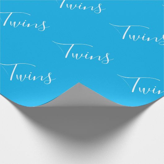 Baby Boy Blue Twin Boys Script Geschenkpapier (Ecke)