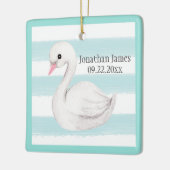 Baby Boy Blue Typografy Name Date Keepake Cerami Keramikornament (Links)