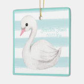 Baby Boy Blue Typografy Name Date Keepake Keramikornament (Links)