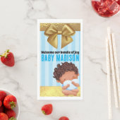 Baby Boy Blue und Gold Babydusche Einladung Serviette (Beispiel)