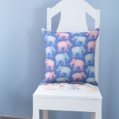 Baby Boy Blue und Pink Indian Elephants Kissen