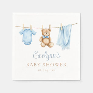 Baby Boy Blue Wäscheleine Baby-Party Serviette