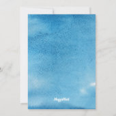 Baby Boy Blue Watercolor String Lights Babydusche Einladung (Rückseite)