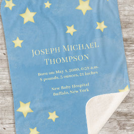 Baby Boy Blue Watercolor Whimsical Niedlich Stars Sherpadecke