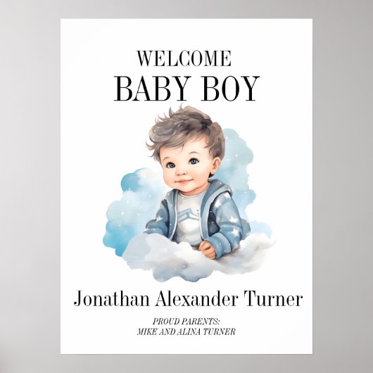 Baby Boy Blue Willkommenspital Doster Poster (Vorne)