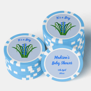 Baby Boy Bluebell Blumen Baby Shower Frühling Pokerchips