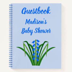 Baby Boy Bluebell Blumen Frühling Baby Shower Notizblock