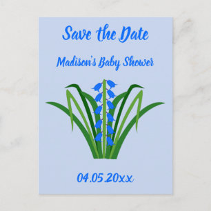 Baby Boy Bluebell Blumen Frühling Baby Shower Postkarte