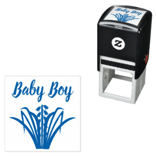 Baby Boy Bluebell Blumen Frühling Benutzerdefinier Permastempel