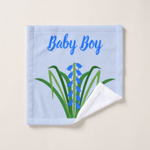 Baby Boy Bluebell Blumen Frühling Benutzerdefinier Waschlappen