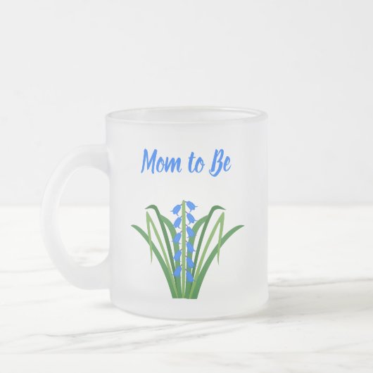 Baby Boy Bluebell Blumen Frühling werdende Mutter Mattglastasse (Links)