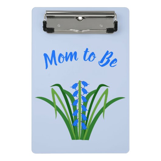 Baby Boy Bluebell Blumen Frühling werdende Mutter Mini Klemmbrett (Vorderseite)