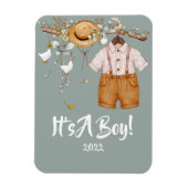 Baby Boy Boho Greenery Rustic Magnet (Vertikal)