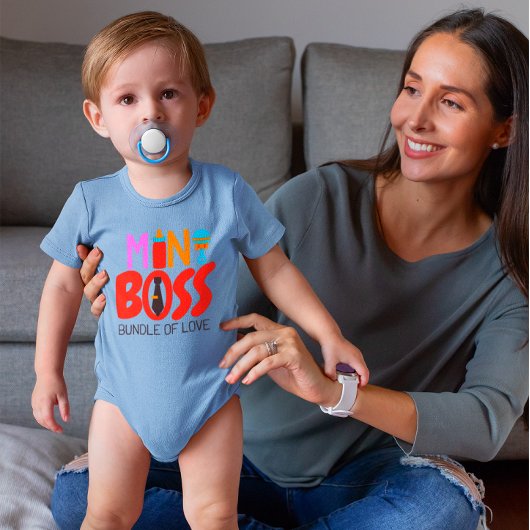 Baby Boy Boss Liebe Milk Flaschenrattle Baby Strampler