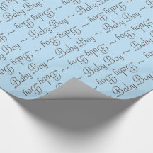 Baby Boy Brown-Gray und Light Blue Gift Wrap